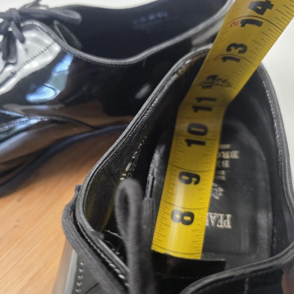 Brooks Brothers Peal & Co Shoes Mens Size 11.5 D Black Patent Oxford Dress